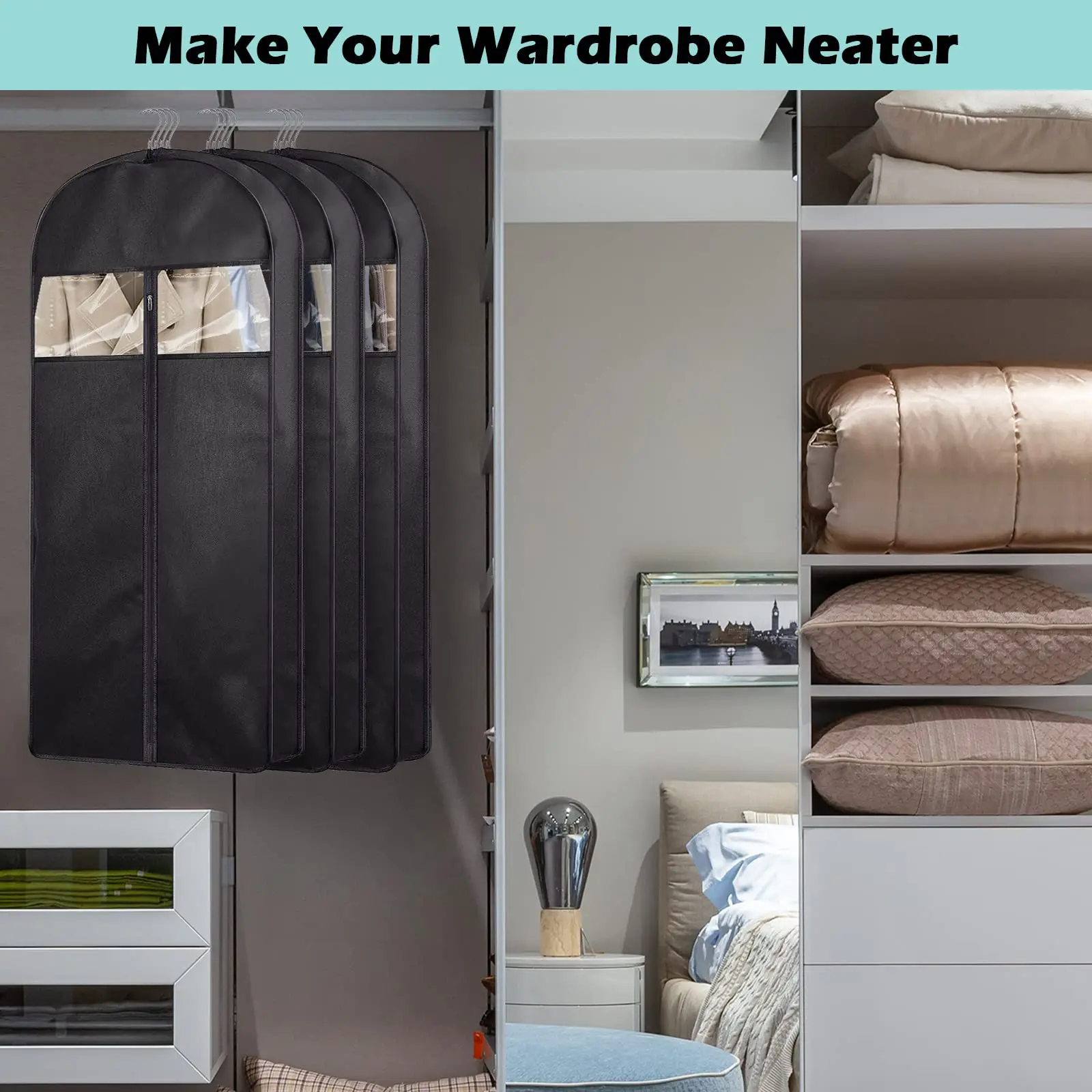 Quick Delivery Factory Wholesale Dustprofor Dress Cover bags Transparent, LDPE Cloth Protector Garment Suit Coat Dust Cover/