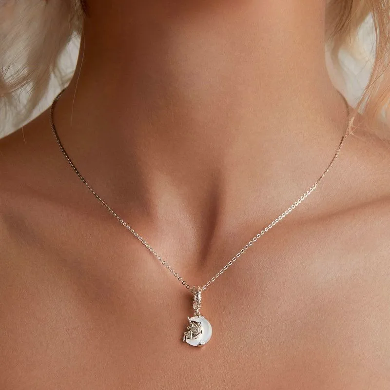 Hot selling original 925 sterling silver pendant moon unicorn diy pendant for necklace