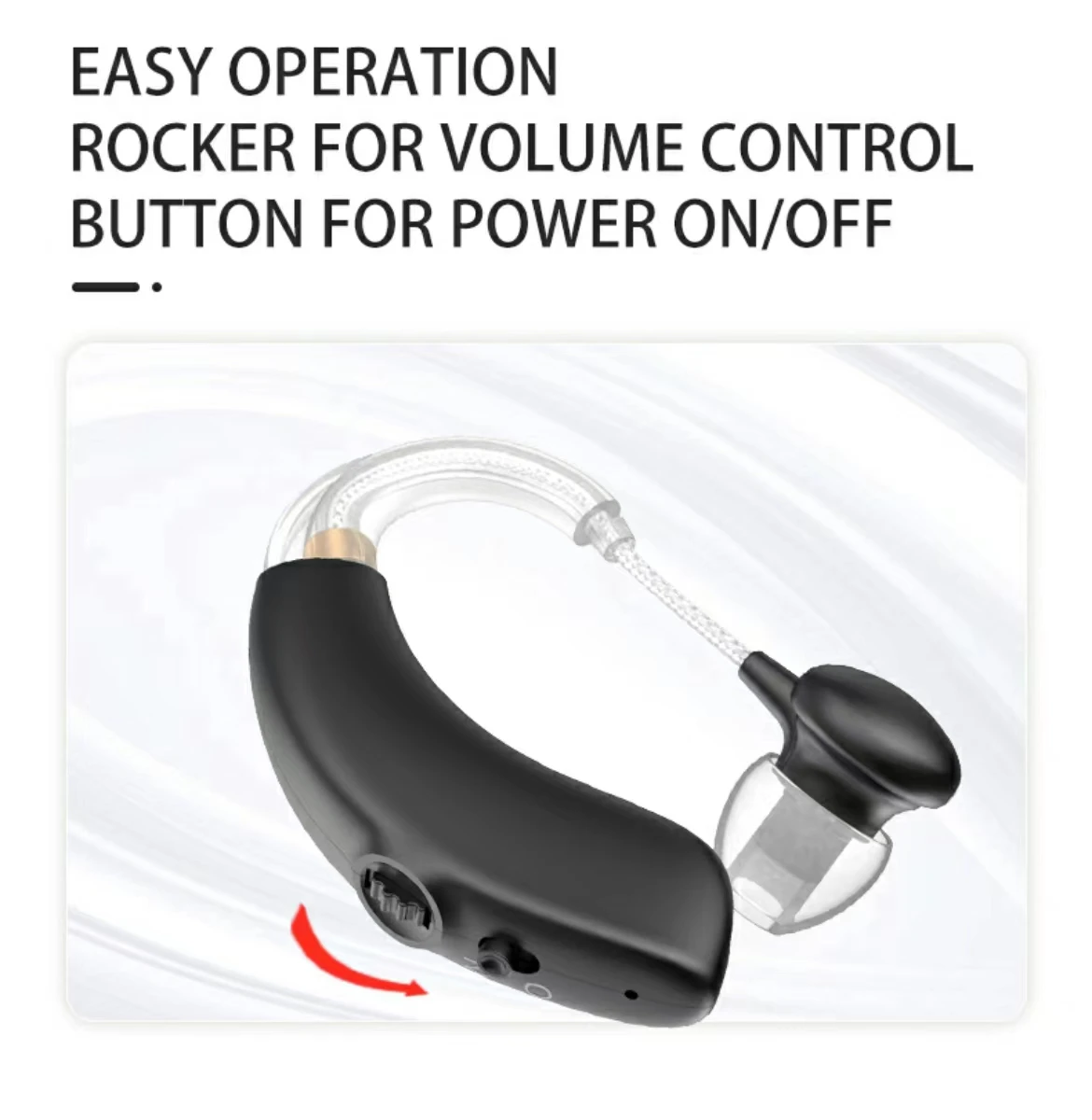 Analog Wireless Ear Deaf Adjustable BTE Medical Rechargeable Hearing Aids For Seniors Hearing Loss