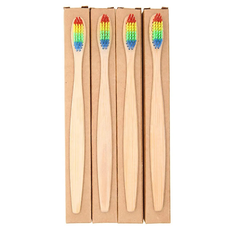 Eco Friendly Biodegradable Disposable Customized logo Bamboo Toothbrush OEM Soft Charcoal Bristle Hotel Bamboo Toothbrush