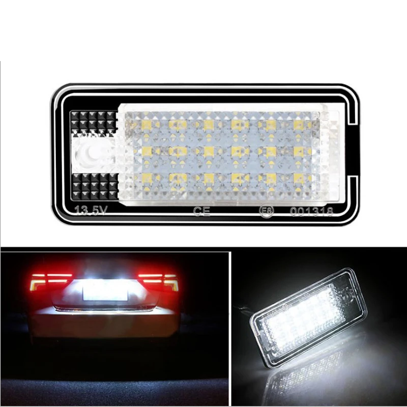 Error free 18SMD Car Wireless LED License Plate Light Lamp 12V For Audi A1 A3 A4 A5 S3 S4 S5 Q5 8P 4F B6