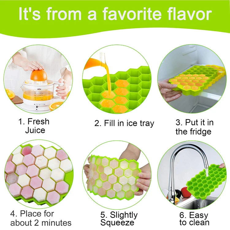 Convenient Reusable Mold  Polygonal Shape Silicone Ice Mold Ice Cube Tray