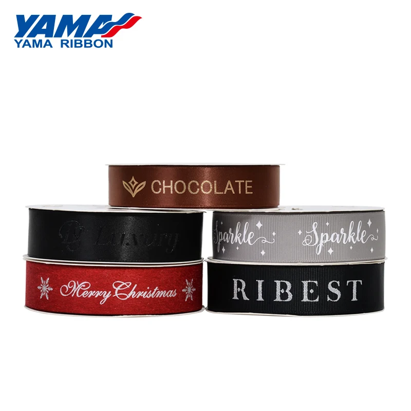 Yama Packaging Ribbon 100 Yards Per Roll Custom Printed Logo Color Fabric Ribbon Belt