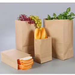 take away kraft paper bag for fruit vegetable bread packaging