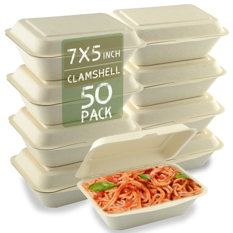 
Compostable Disposable Bagasse Food Container Biodegradable Sugarcane Bagasse Packaging Boxes 