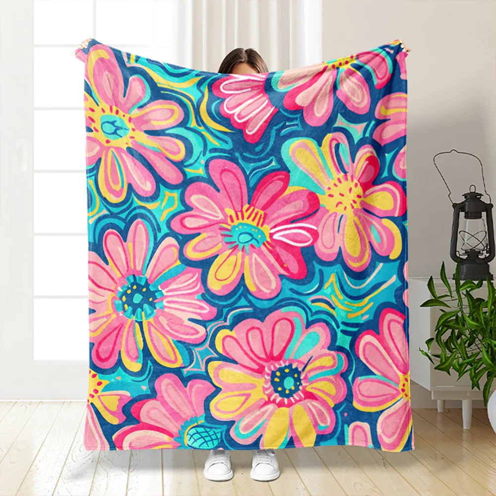 130*180 см цифровое одеяло с принтом животных двустороннее из флиса цветочным