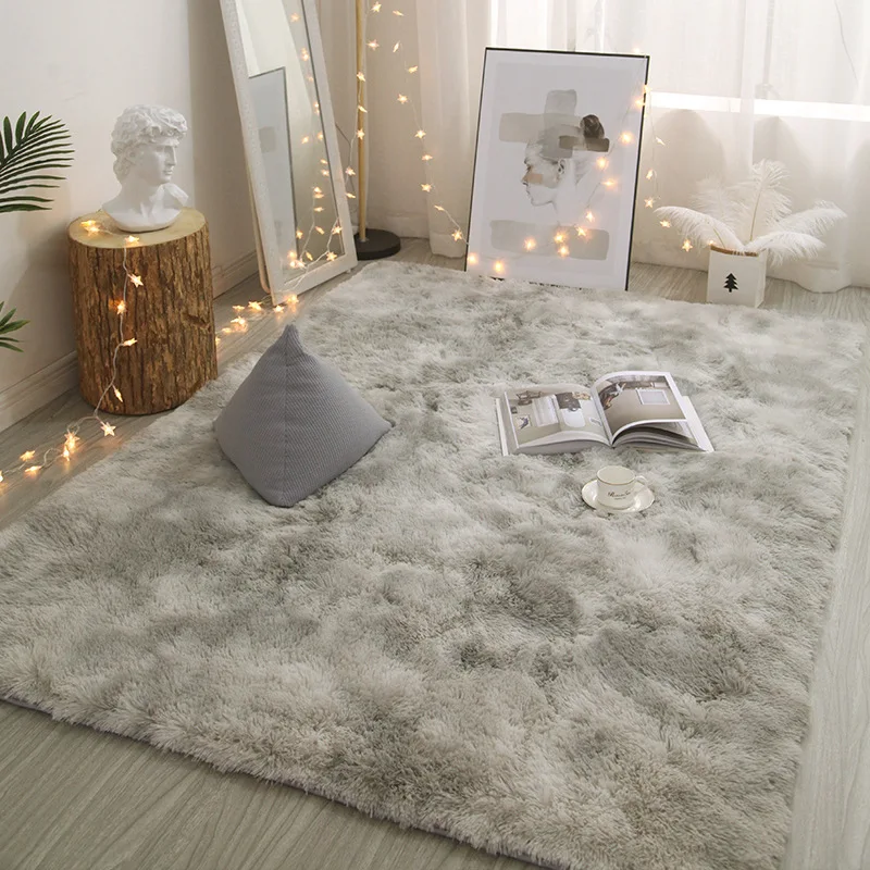 China Supplier Designer Shaggy Carpet Soft Memory Foam Living Room Loop Pile Floor Mat Solid Color Faux fur Tatami Area Rugs