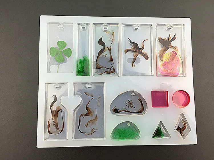 Silicone Casting Mold DIY Pendants Liquid Resin Molds For Clay UV Epoxy Resin Necklace Earrings Jewelry Making Handmade Tools