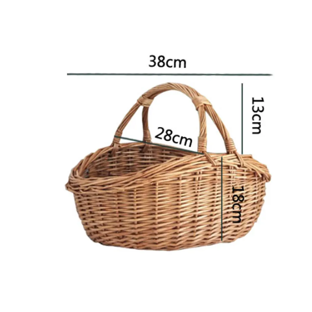 Hand-woven Wicker Willow Flower Baskets with Handles for Wedding Flower Arrangement