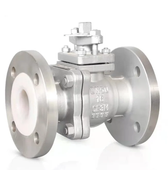 PTFE/PFA облицованный сплит корпус Фланцевый Тип из нержавеющей стали плавающий шаровой клапан