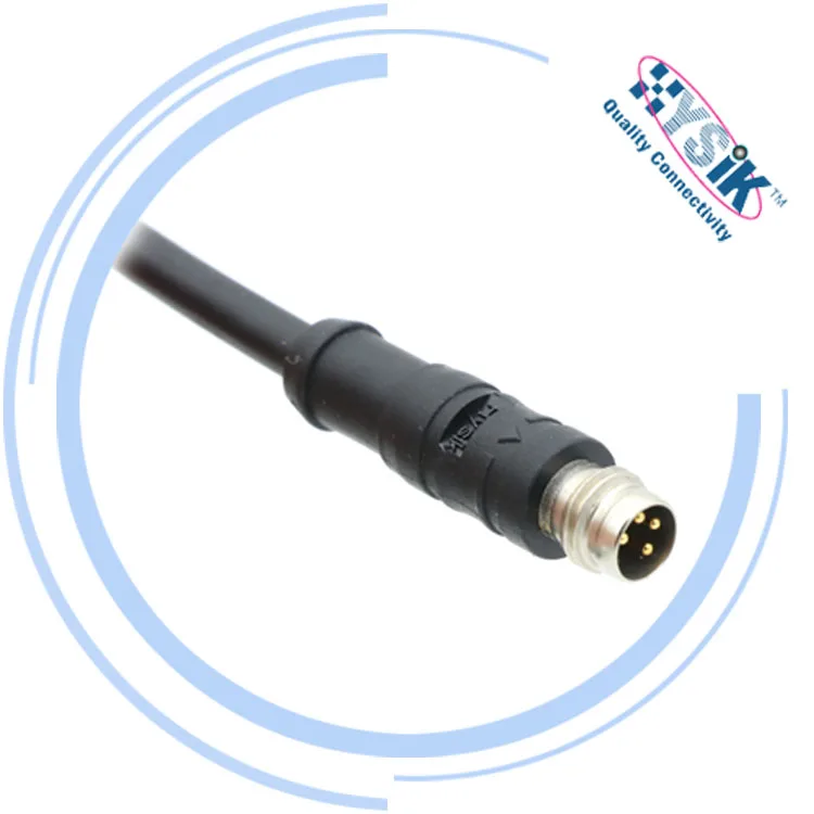M8 Cable Assembly 2 3 4 5 6 8 Position IP67 Waterproof M8 Sensor Cable PVC Jacket Male Female Straight Aviation Connector 1Meter