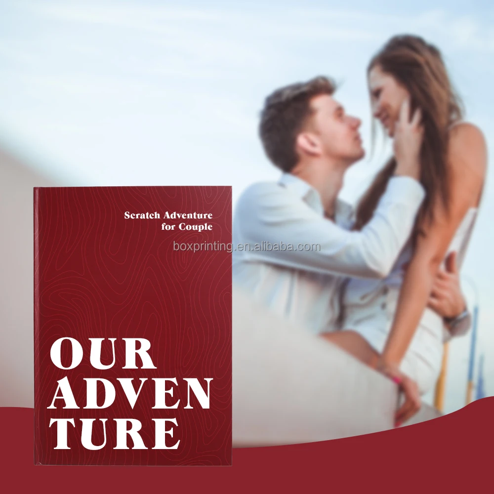 Custom Printing  My Adventure Couple Challenge Scrapbook Valentines Scratch Off Book Activity For Couples