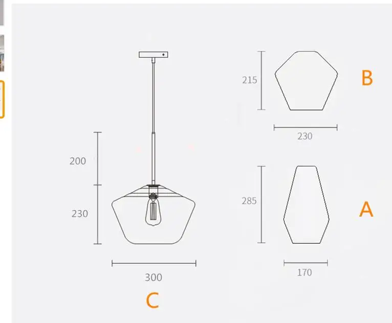 Nordic Modern Glass Pendant lights Fixtures Loft LED Hanging Pendant Lamp for Kitchen Restaurant Living Room Bedroom E27