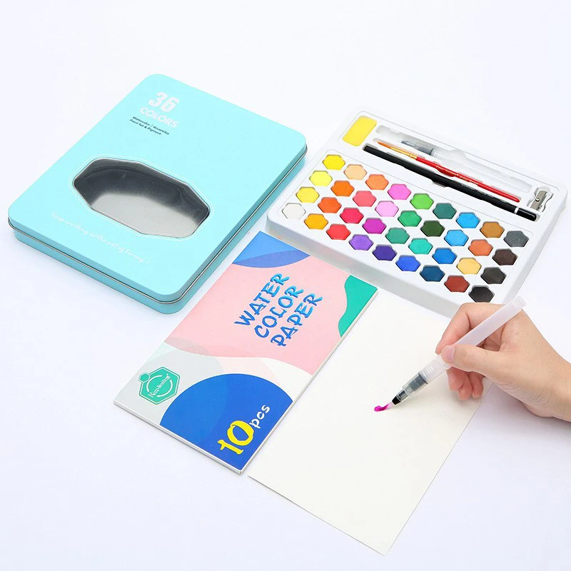 2022 художественные принадлежности для рисования профессиональный набор однотонных акварельных красок пигментный торт