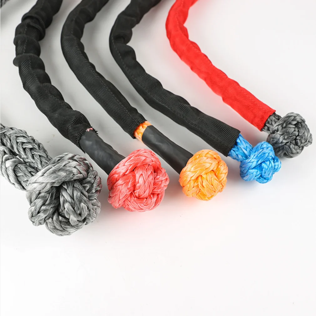 28 Tons 62500 pounds Amazon Hot Selling OEM Customized Logo Recovery Tow Strap Rope UHMWPE Soft Shackle