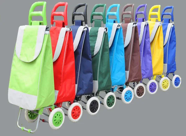
Stair-climbing Shopping Small Luggage Hand-drawn Folding Trailer Home Portable Grocery Wheeled Trolley Cart Plastic 