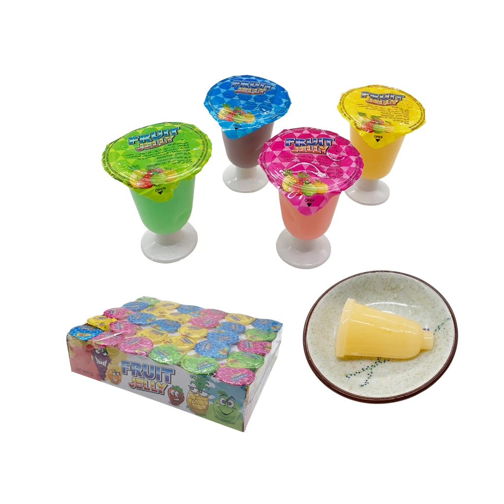 Factory price OEM colorful Fruity Jello cup shape Pudding Jelly Candy