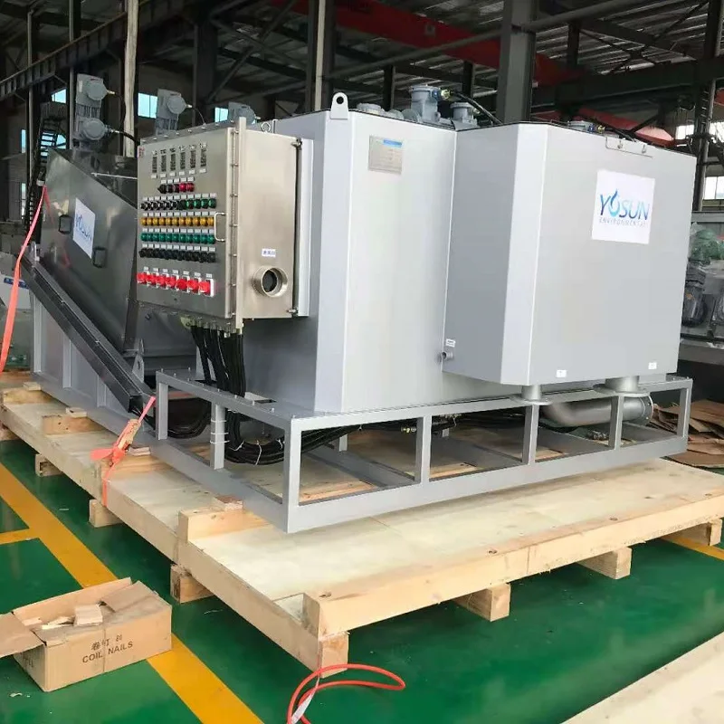 horizontal screw press sludge treatment machine screw type stacked sludge dewatering machine