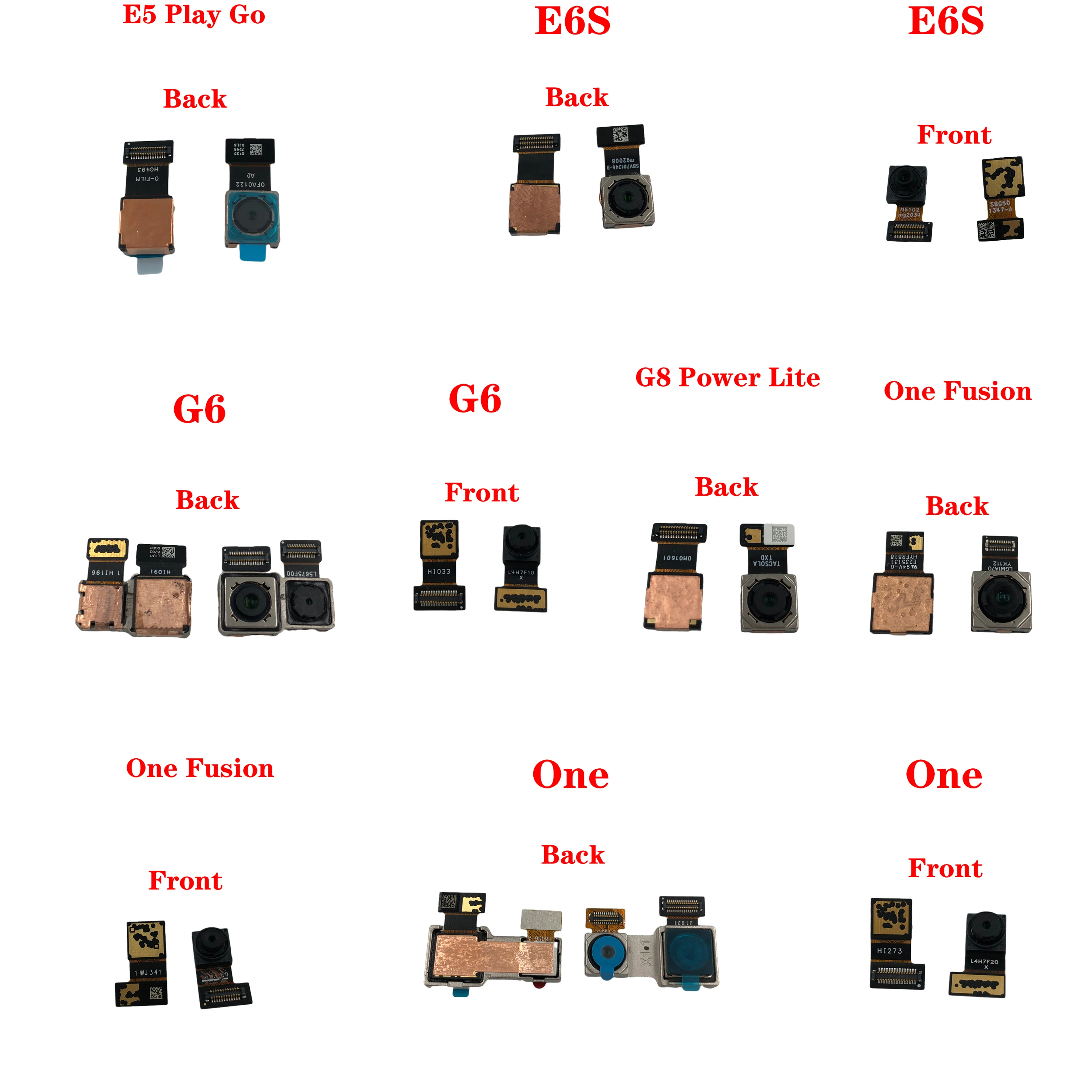 Back Rear Front Camera Flex Cable For Moto E5 Play Go E6S G6 G8 Power Lite One Fusion Main Big Small Camera Module Repair Parts