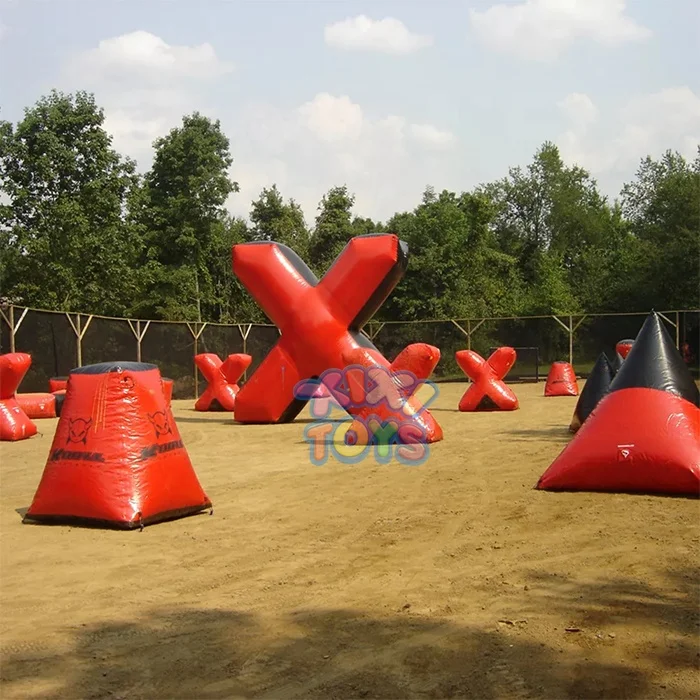 BIG X shape inflatable barrier for archery game,cheap inflatable paintball bunkers for sale
