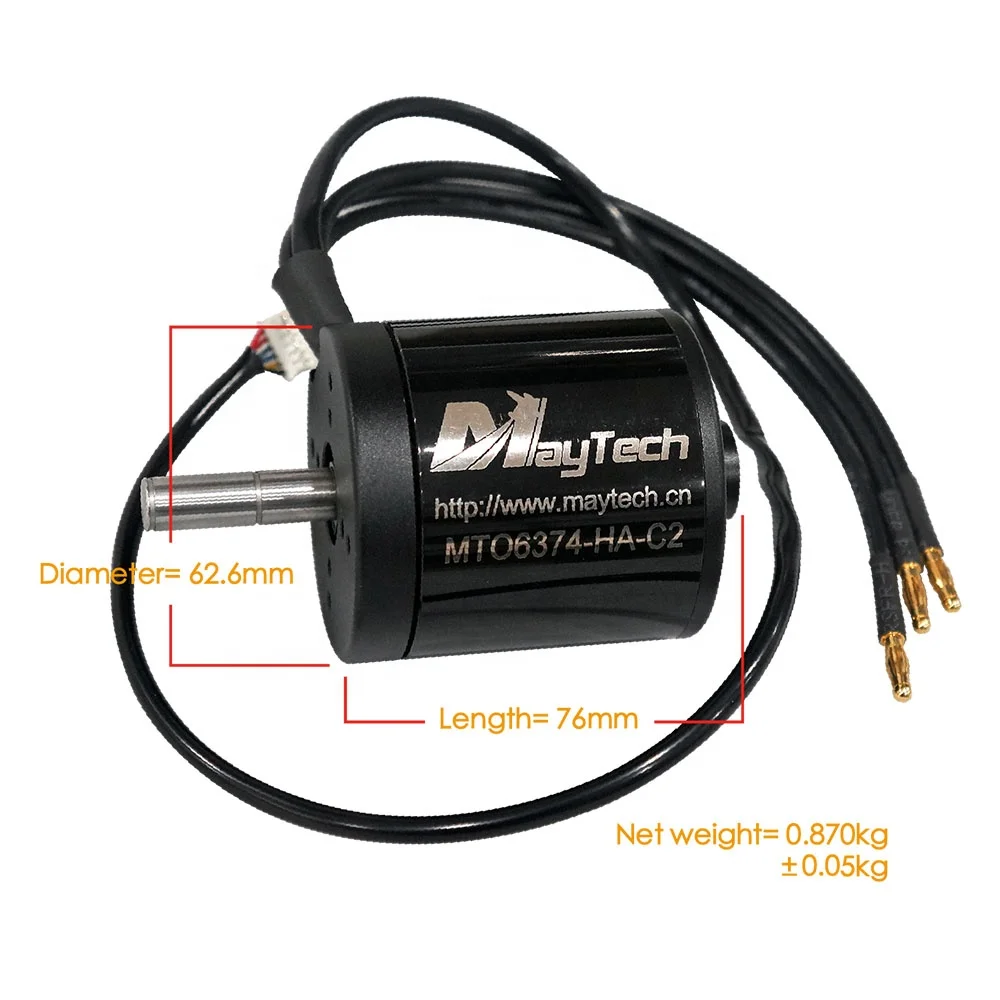 Maytech 6374 170KV 10mm Shaft Powerful Brushless Motor 3550W for E-skateboard Mountainboard Fighting RObot 3550W