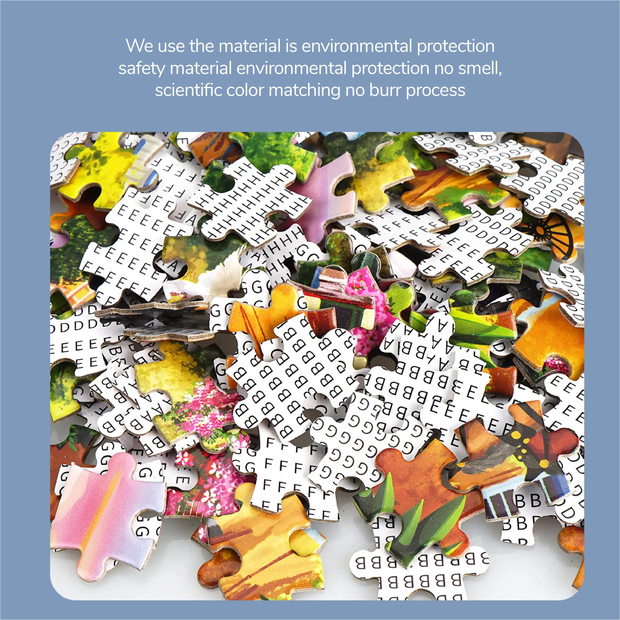 Wholesale Gift Box Beautiful Rural Town Oil Painting Puzzle 1000 Pieces Gift Box Set Jigsaw Puzzles For Adult