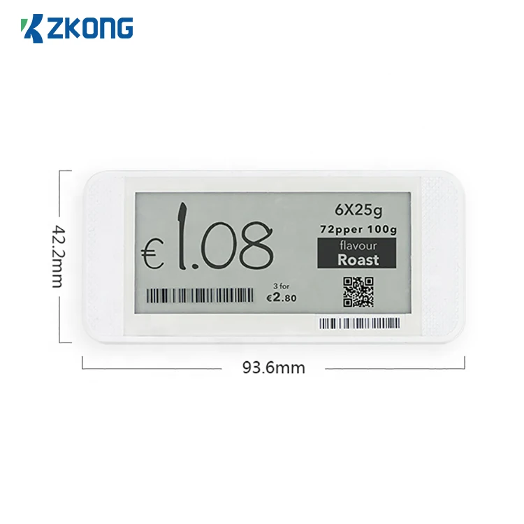 Zkong High quality NFC 2.9 inch electronic shelf label e ink digital supermarket price tag