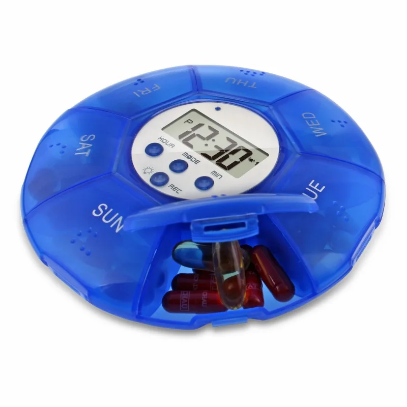 J&R Wholesale 5 Daily Alarms Message Record Vibration Mini Portable Smart Food Grade Healthy Take Medicine Timer Personal Alarm