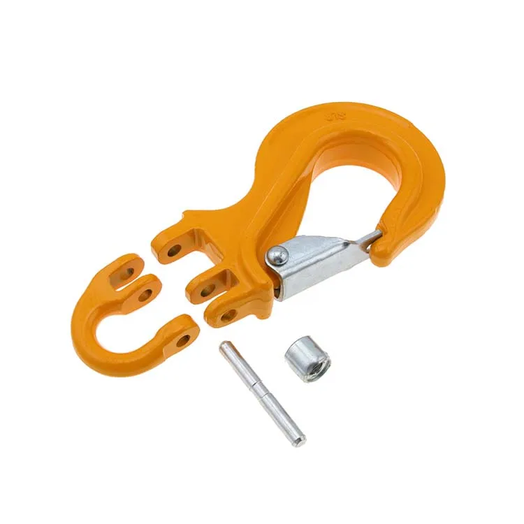 5.3 Ton G80 Lifting Sling Hook with Half Link Half Link Safety Latch Clevis Winch Cable Hook