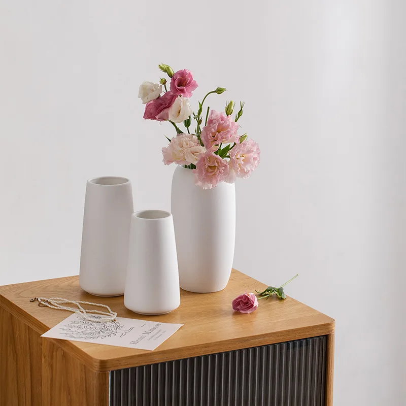 Nordic Minimalist Flower Vase For Home Decoration Geometric Ceramic Flower Vase For Shelves Wedding Flower Vase Home Decor