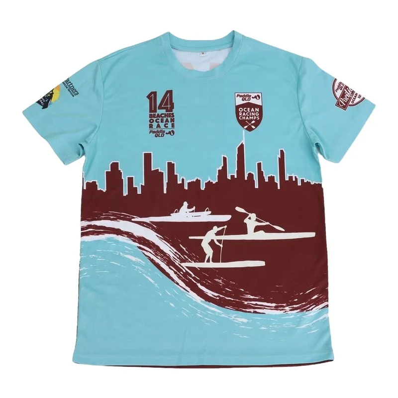 Huiyi 2024 New design full t-shirt printed High quality custom Yi Wu Durable  polyester t-shirts for sublimation