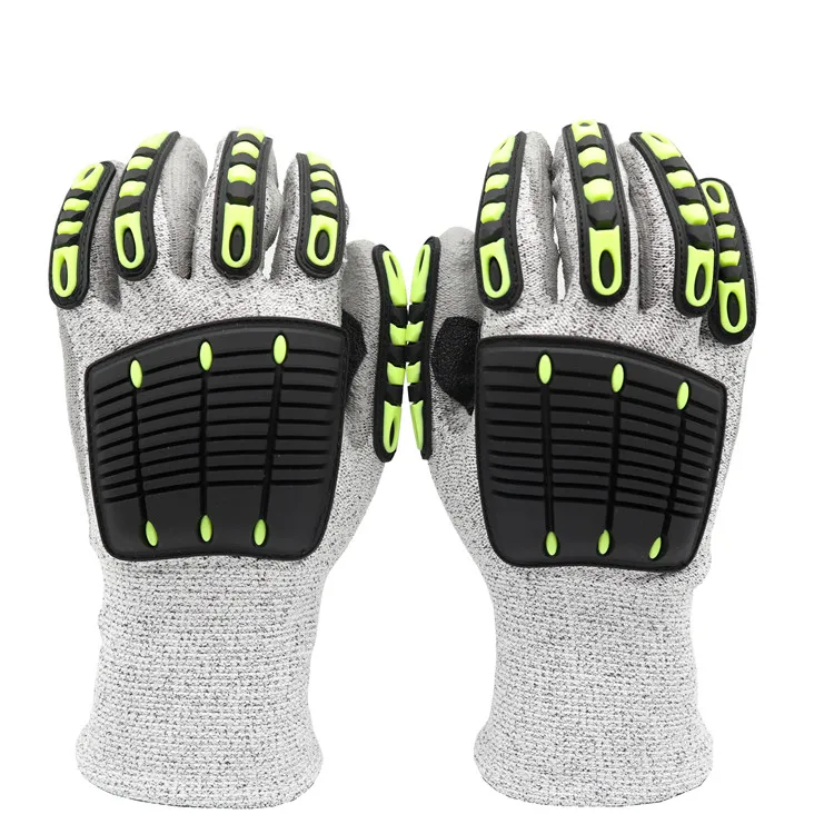 PU Cut Resistant Anti Vibration Shock Proof TPR Mechanic Impact Gloves Anti Cut Gloves