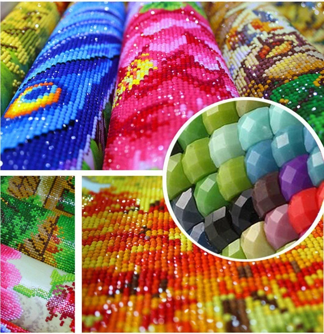 Yuhui Diamond Painting 5D Cross Embroidery Painting Kits Diamond Art Kit Paint by Numbers Full Drill Crystal Rhinestone Picture