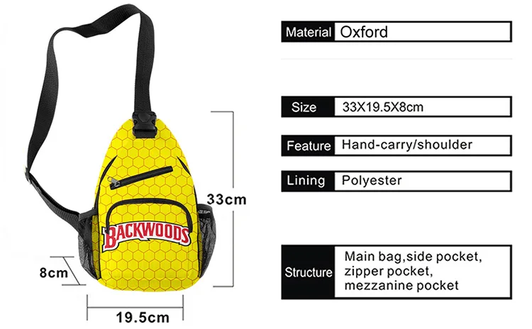 Wholesale Fashionable 3Pcs Backwoods Cigar Backpack For Boys Men Backwood Print Bag Laptop Shoulder School Bag Travel Bag