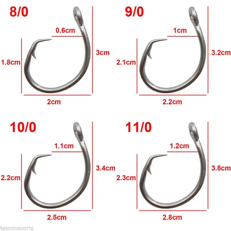 39960 Stainless Steel Fishing Hook Tuna Circle Bait Fishing Hook Big Game Bait Fishook