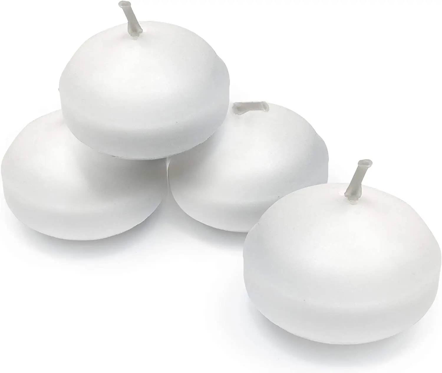 Pure Rich Creamy 1.5 inch Ivory White Smokeless Unscented Floating Candles for Wedding Centerpieces