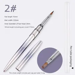 Wholesale OEM Customized Private Label Packaging Box 100% Kolinsky Acrylic Nail Brush Size 8 10 12 14 16 18 20