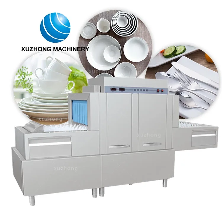 Automatic Tunnel Type Dishwasher dish washing machine dish washing conveyer cleaning kitchen utensils long dragon dishwasher