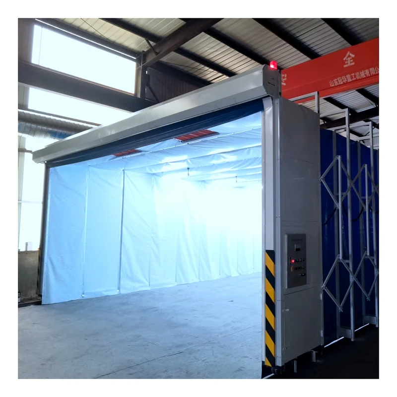 Coloreeze Retractable paint booth for spray paint on large workpieces painting booth