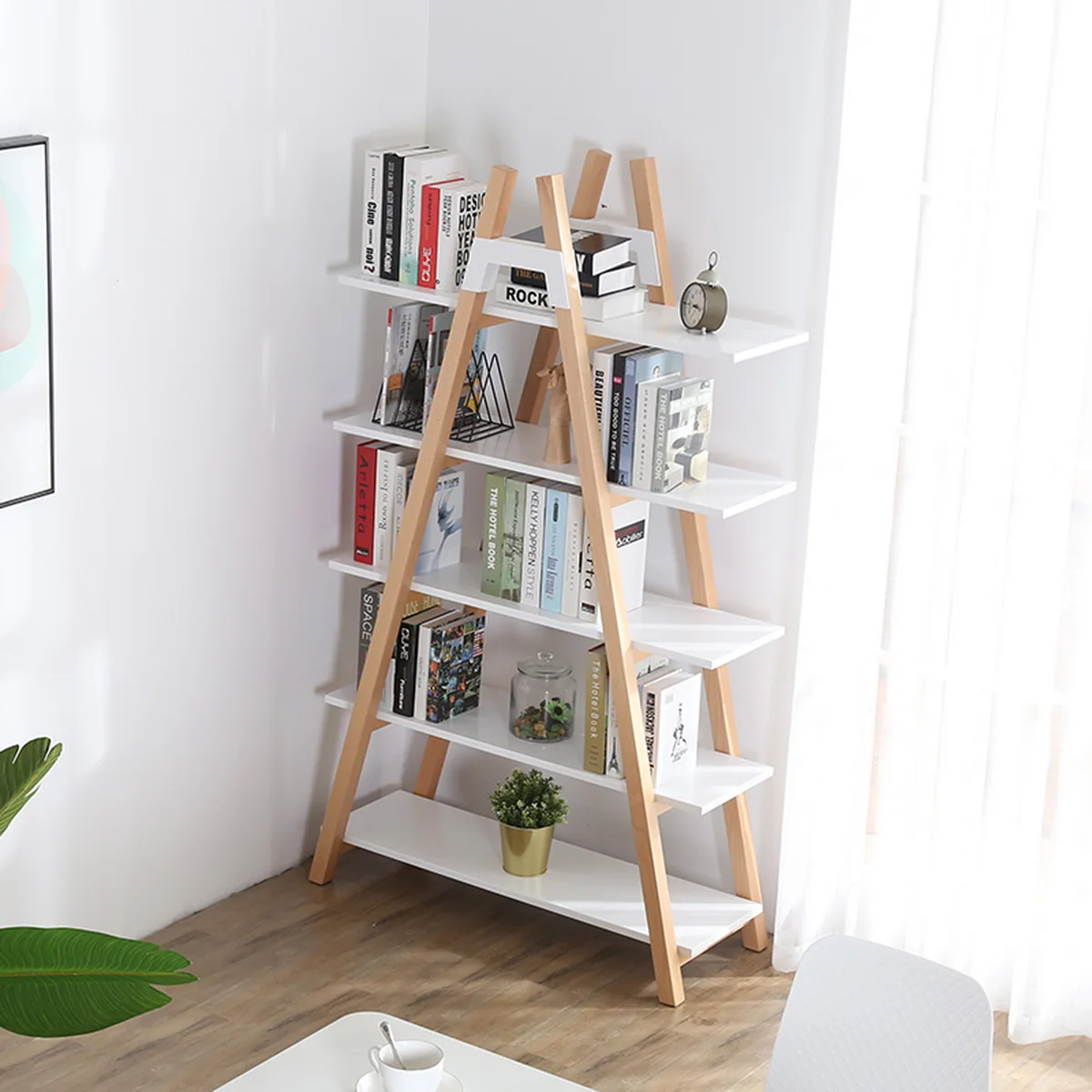 Certification office storage holders storage shelf MDF ladder shelf 5-tier rack shelf