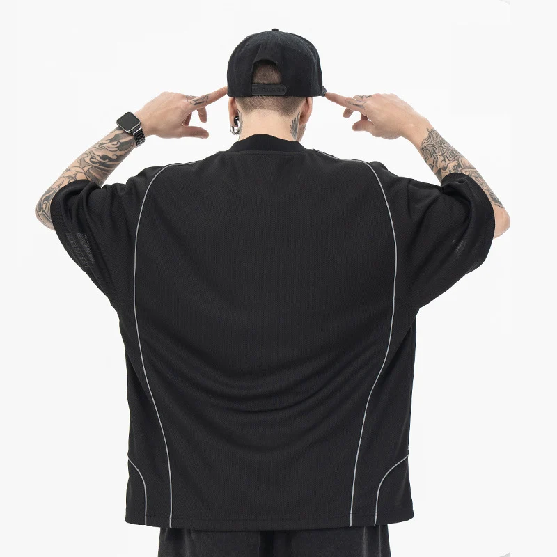 Custom Summer Fashion 100% Cotton Streetwear V-Neck Short Sleeve Plus Size Oversize T-Shirt For Men Tee Shirt