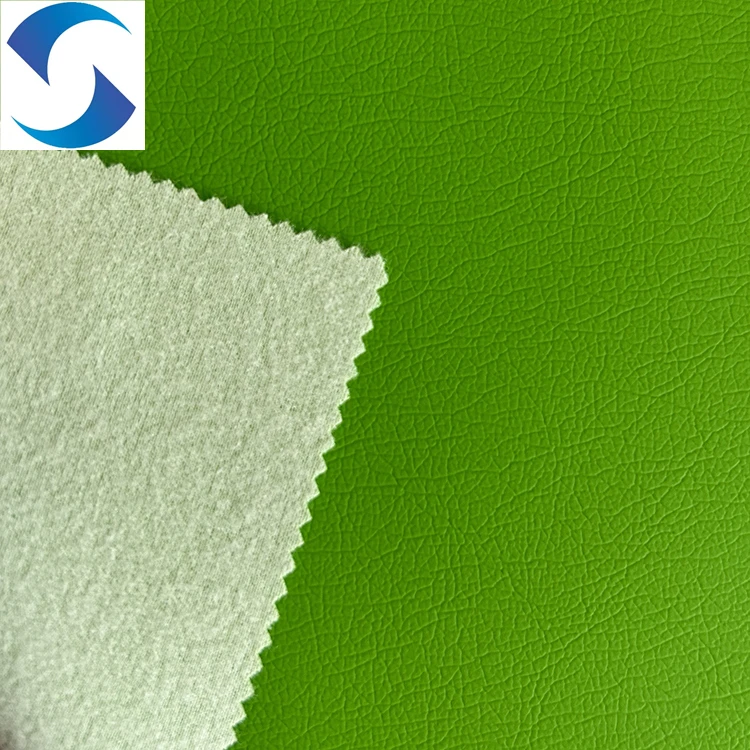 Buy synthetic leather fabric from China modern sofa green PVC leather fabric for furniture faux leather for car seat fabric