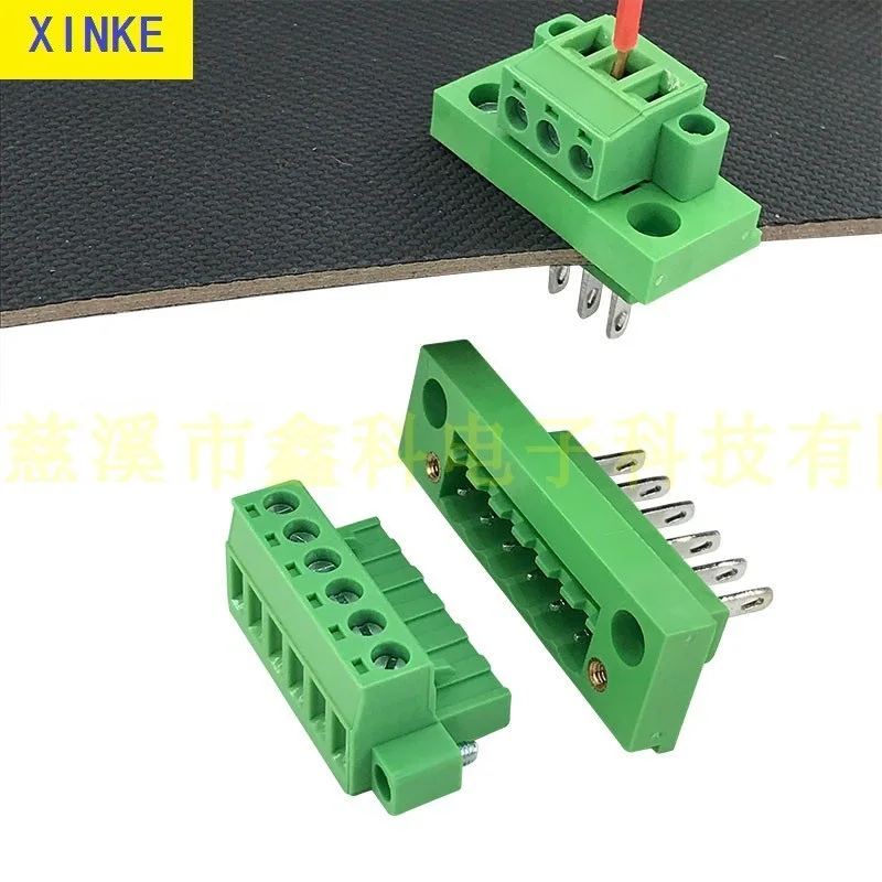 one Set 2pin 2EDGWB 5.08mm wall mounted Terminal Block Pitch 5.08mm Screw Plug-in Terminal Blocks Connector