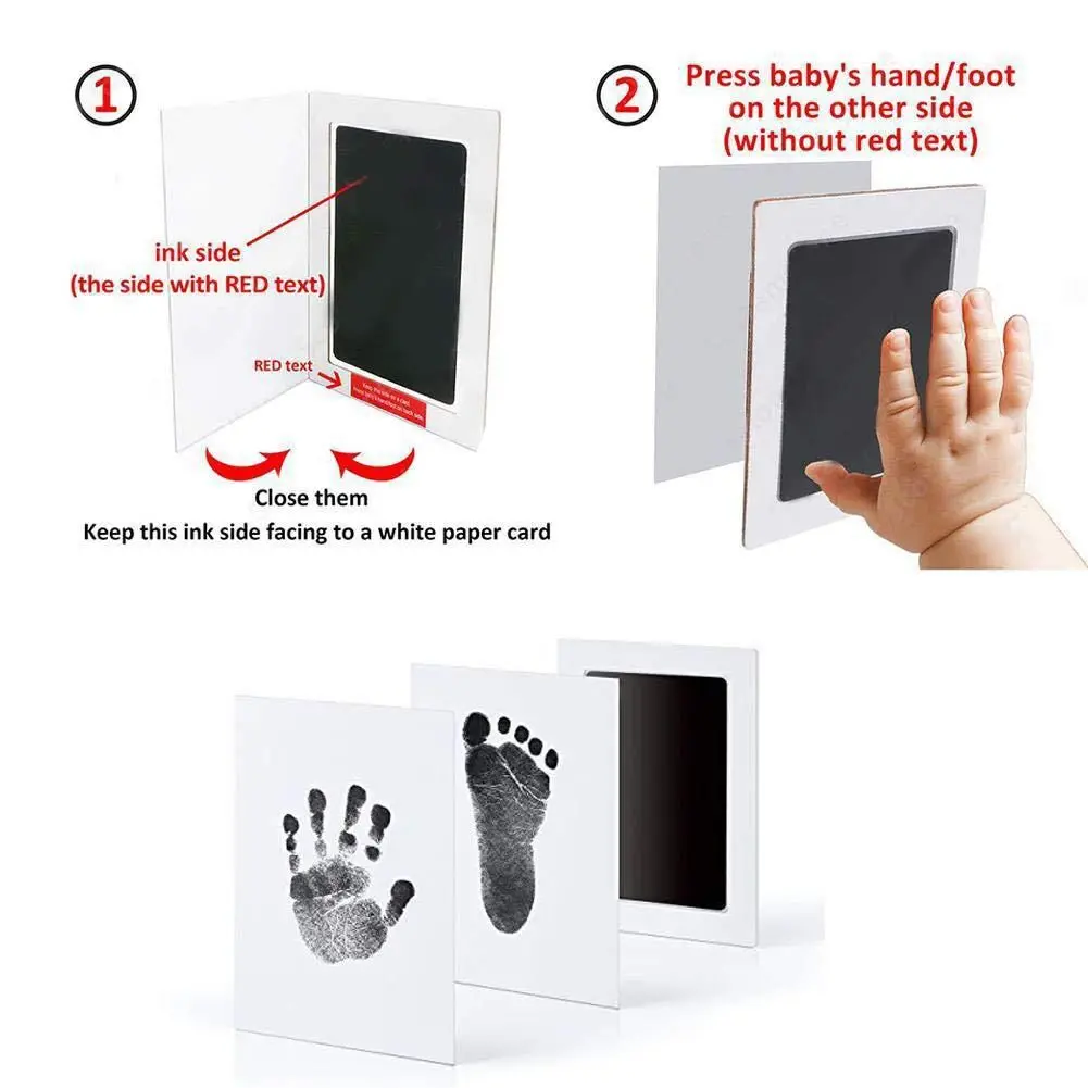 Newborn Baby Diy Hand And Footprint Kit Ink Pads Photo Frame Toddlers Souvenirs Baby Footprint Handprint Kit Shower Gift