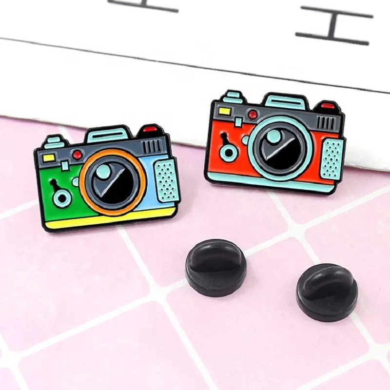 hot sale cute camera metal enamel pin lapel pin,dyed camera badge,camera gifts for souvenir