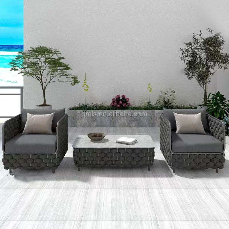 Garden sets  European and American  rattan outdoor furniture with waterproof seat cushion,  color, customizable