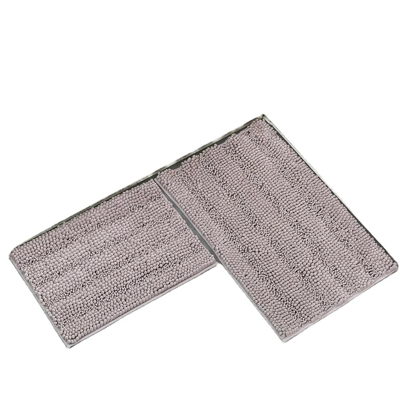 Anti-slip Soft Quick Dry Custom Square Bathroom Chenille Rug Luxury bath mat Plush bath pad mat set