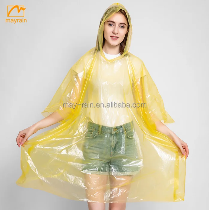 Disposable Rain Ponchos for Adults Assorted Colors travel emergency raincoat