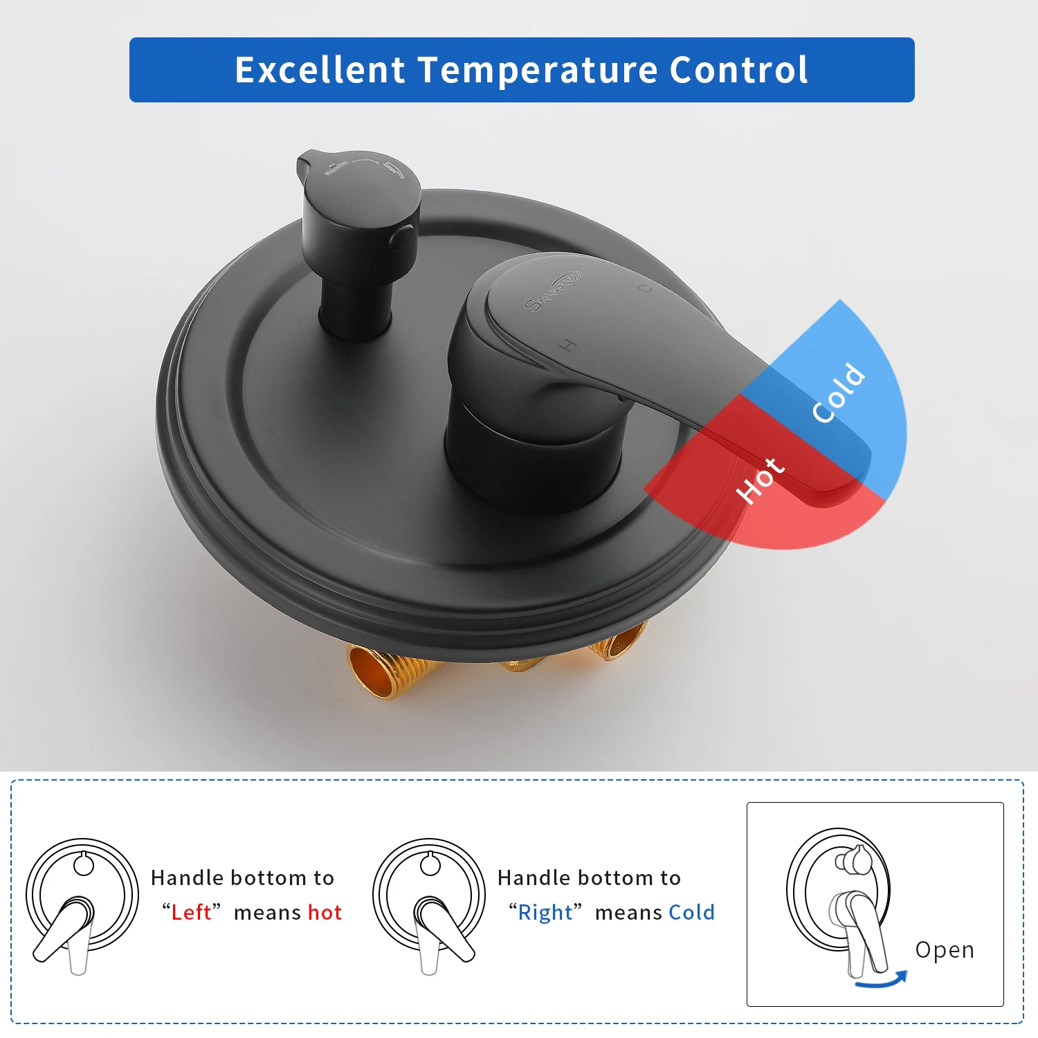 Contemporary shower mixer valve wall mounted concealed 2 way shower mixer with diverter