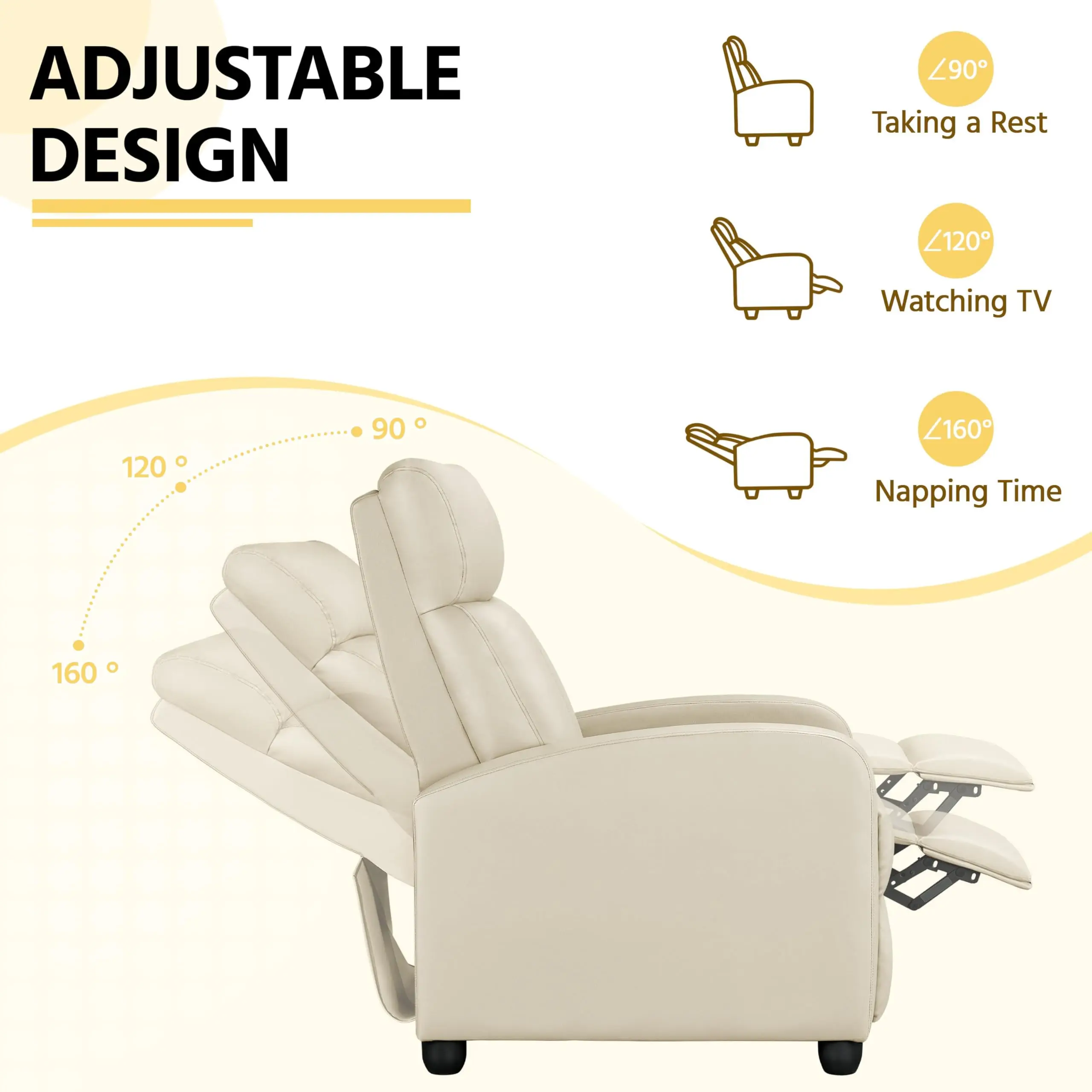 Genuin Leather Reclining Chair Power Electric Recliner Sofa Chair For Home Living Room Hotel Salon